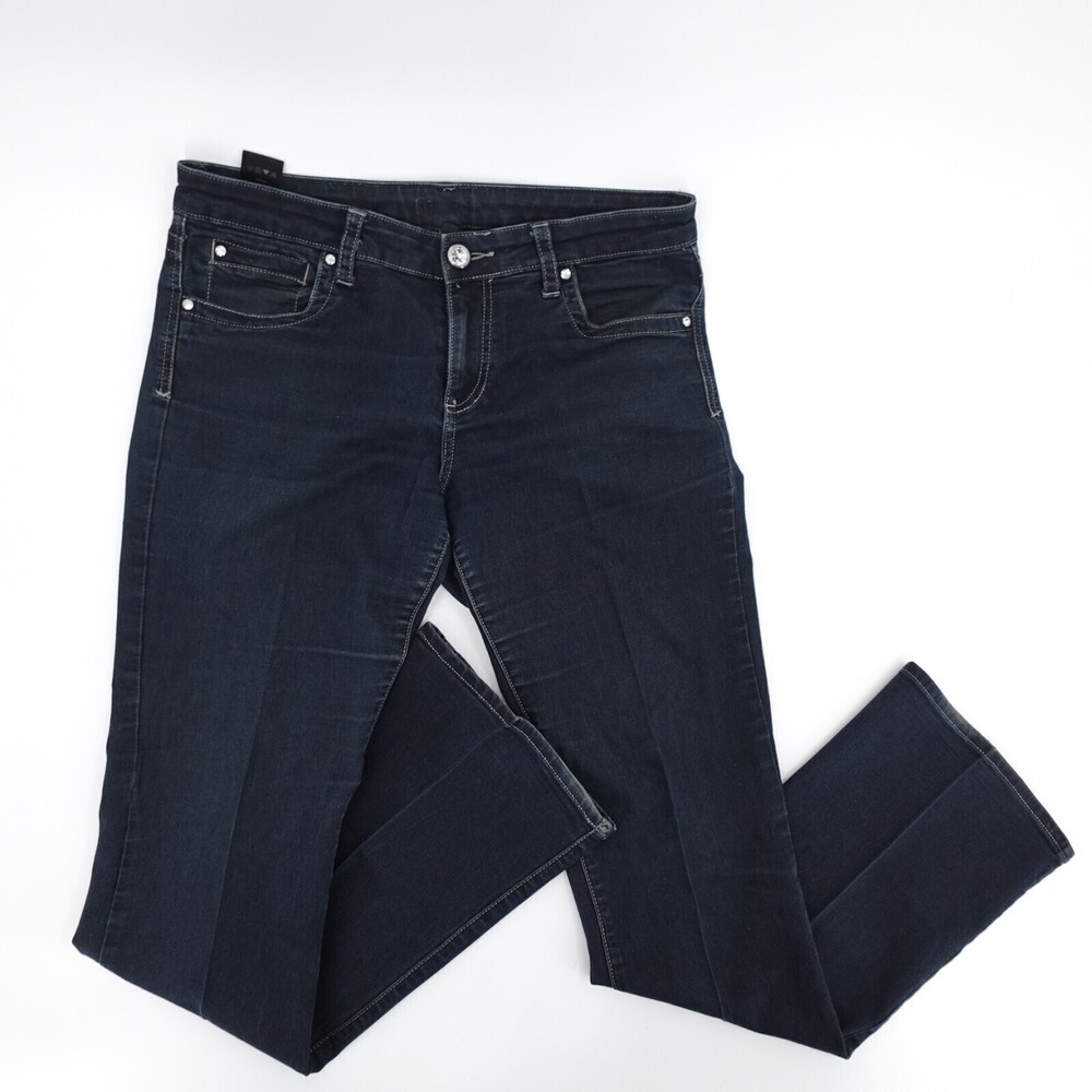 Kut from the Kloth Jeans Womens 10 Black Flare Leg Studded button Flap Pocket